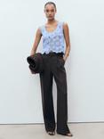 Mango Garden Floral Crochet Top, Pastel Blue