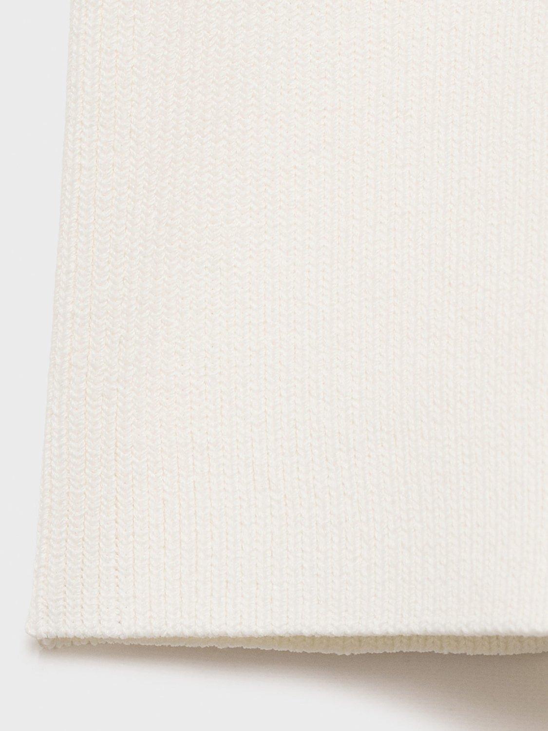 Product image 5 of 7, which shows Mango Norma Sleeveless Ribbed Halterneck V Neck Top, Light Beige, L