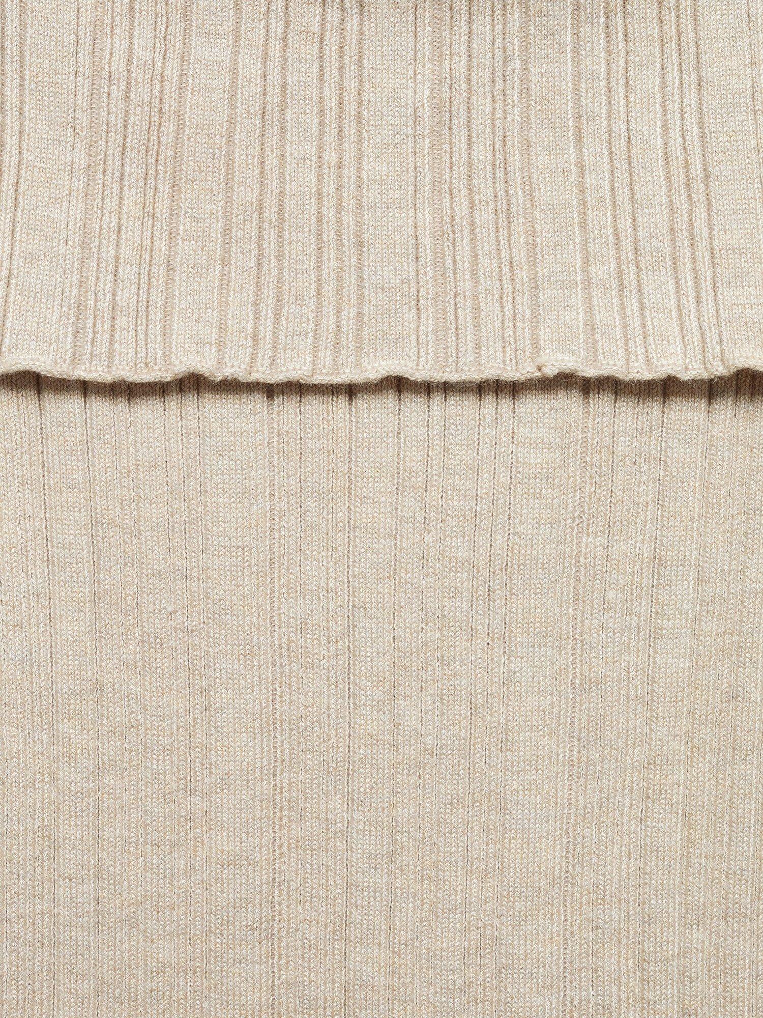 Product image 6 of 6, which shows Mango Paulina Strapless Knit Top, Pastel Grey, XS