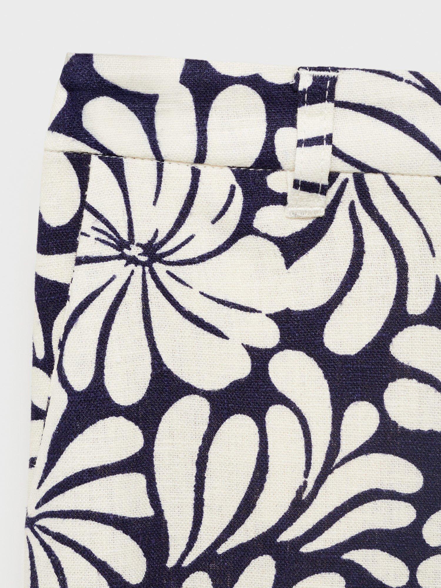 Product image 5 of 9, which shows Mango Coco Flowers Linen Rich Trousers, Light Beige/Multi, XS
