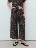 Mango Life Leaf Print Culottes, Brown
