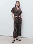 Mango Life Leaf Print Culottes, Brown