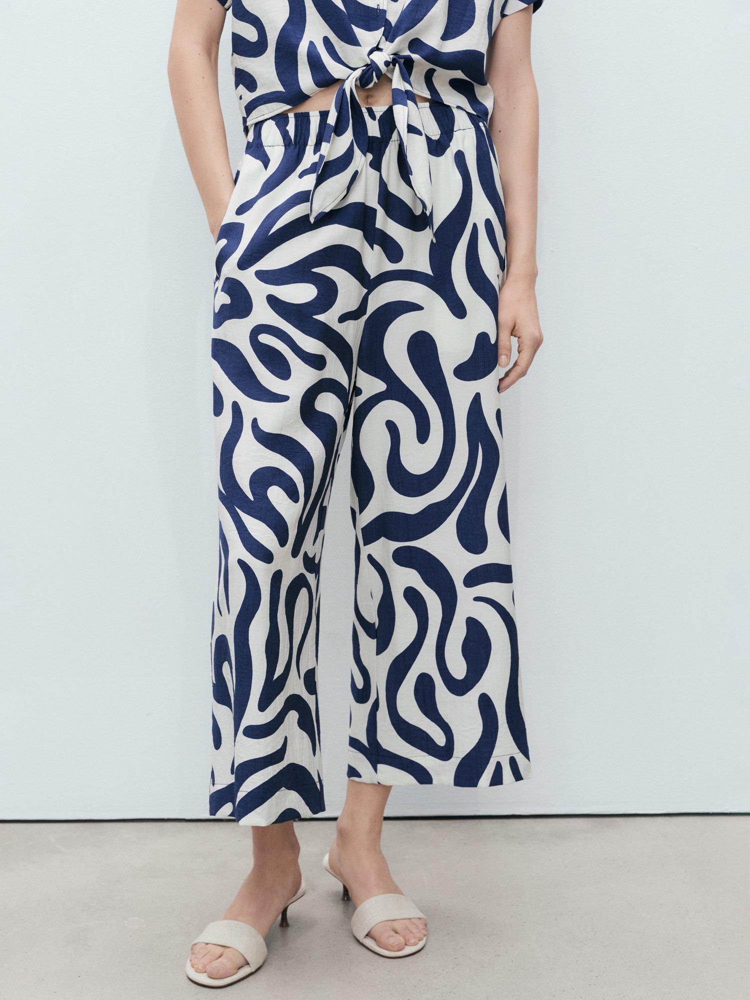 Product image 1 of 8, which shows Mango Life Trousers, Natural/Multi, 6XL