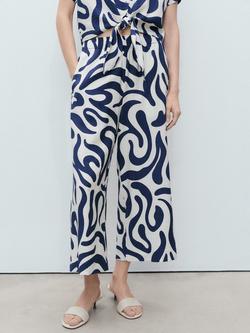 Mango Life Trousers, Natural/Multi, Natural/Multi