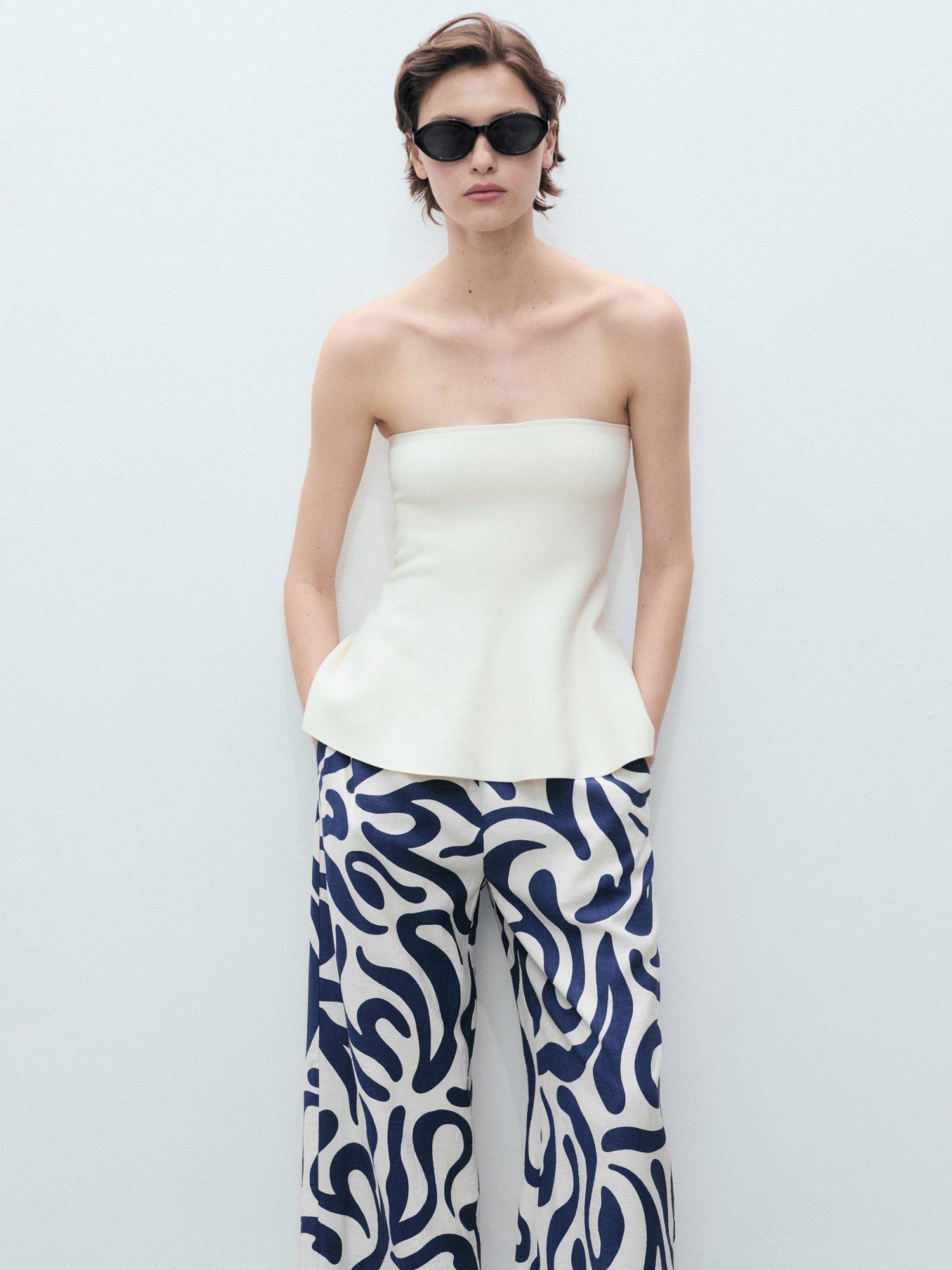 Product image 6 of 8, which shows Mango Life Trousers, Natural/Multi, 6XL