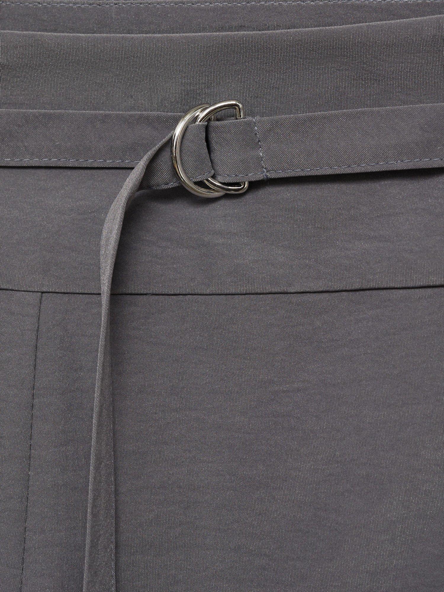 Product image 6 of 6, which shows Mango Mali Belted Straight Leg Trousers, Grey, L