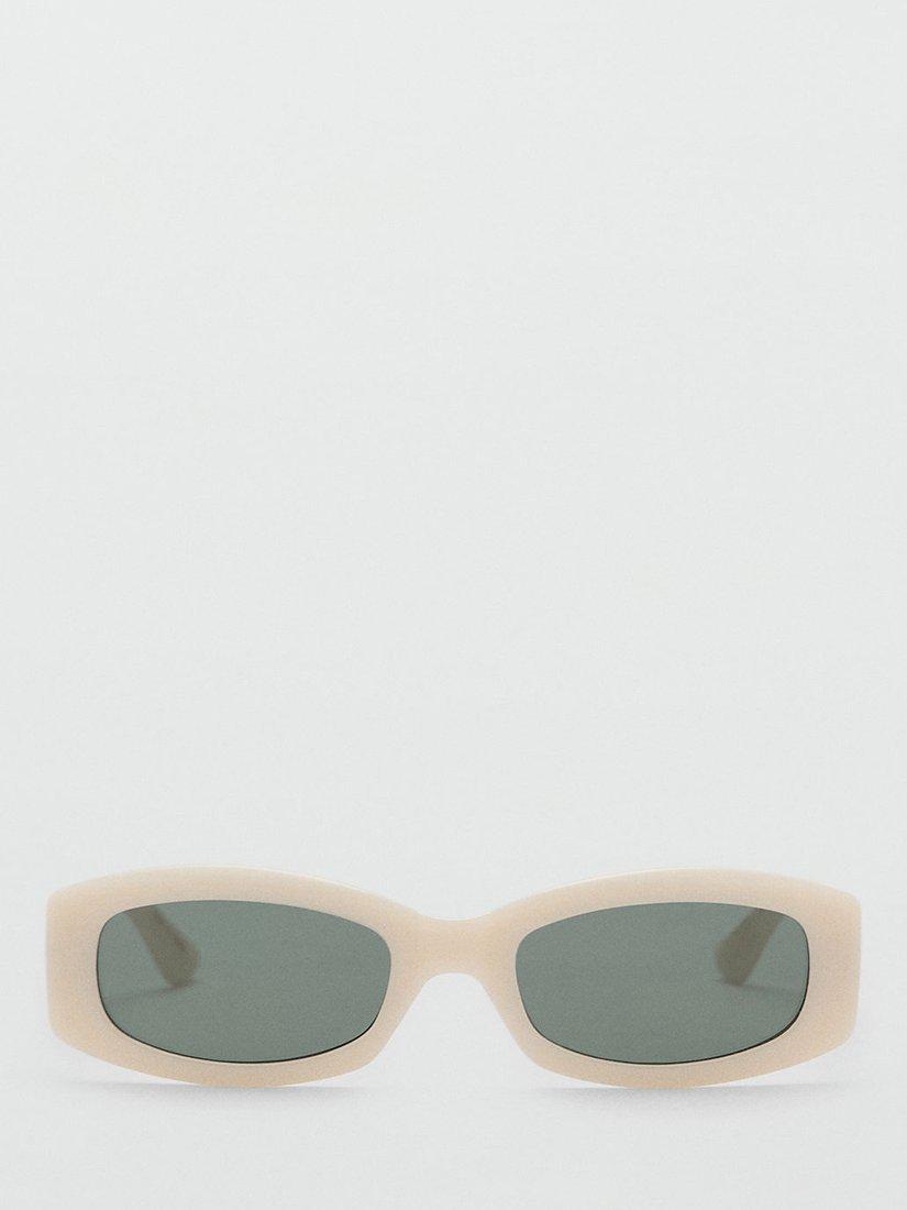 Product image 1 of 4, which shows Mango Millie Oval Sunglasses, White, One Size
