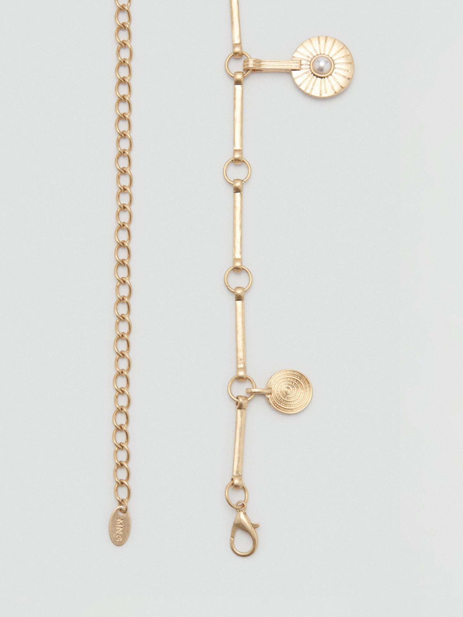 Product image 2 of 3, which shows Mango Hanging Charms Belt, Gold