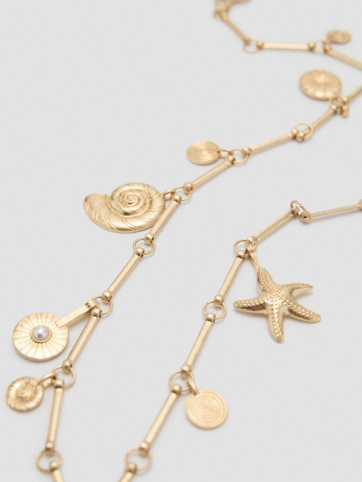 Product image 3 of 3, which shows Mango Hanging Charms Belt, Gold