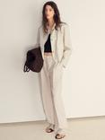 Mango Leo Pure Linen Jacket, Light Beige