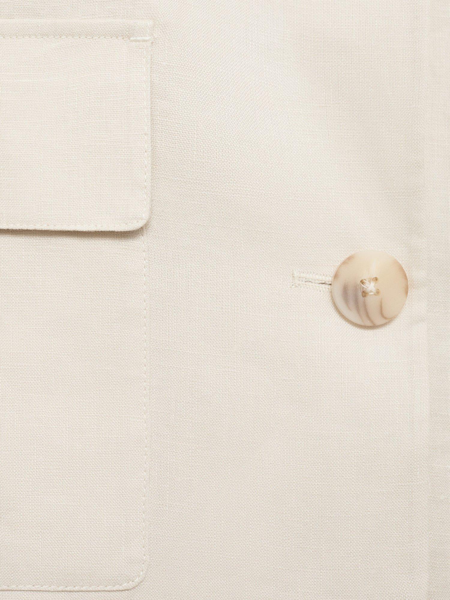 Product image 5 of 8, which shows Mango Leo Pure Linen Jacket, Light Beige, XS