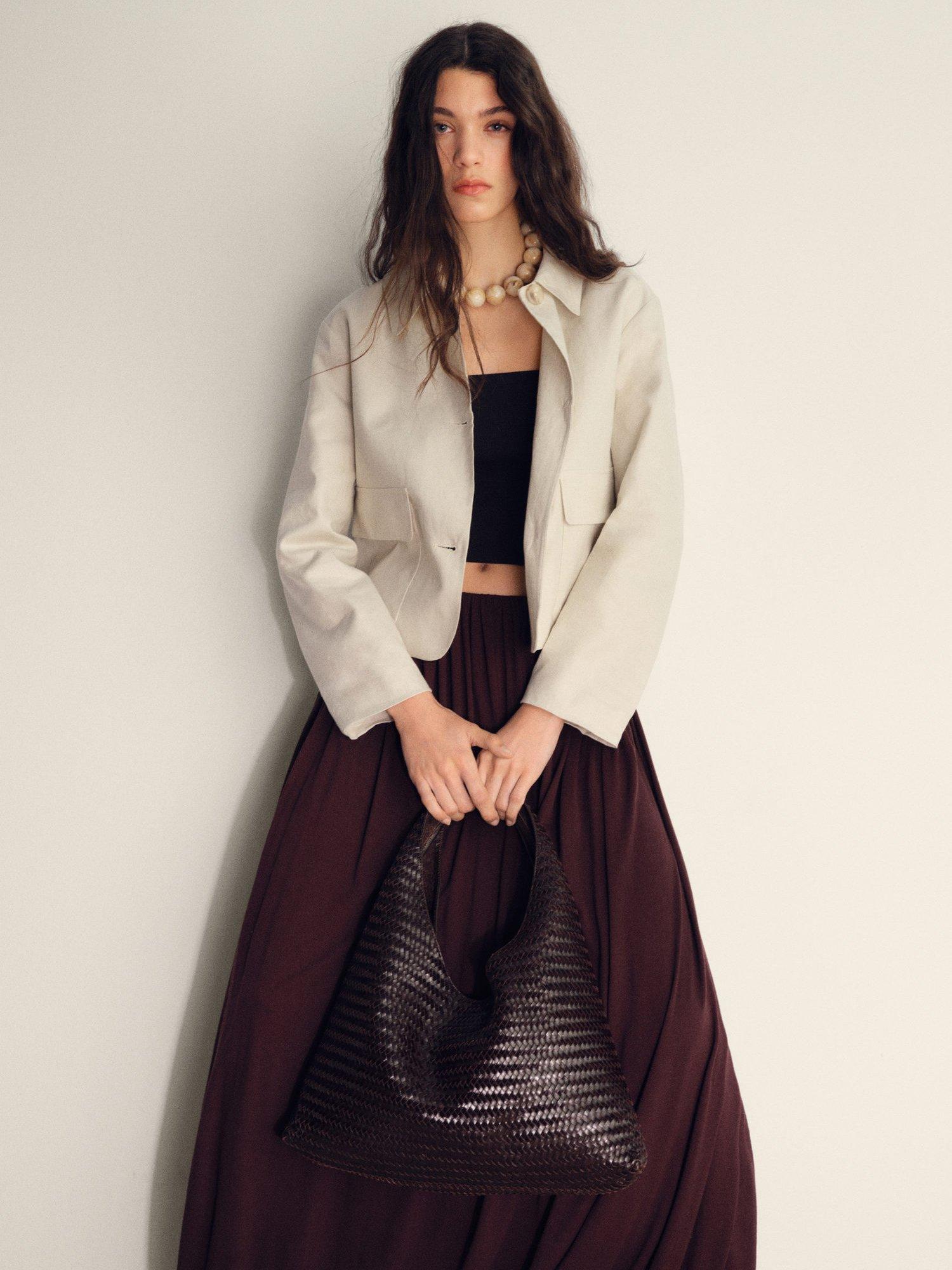 Product image 7 of 8, which shows Mango Leo Pure Linen Jacket, Light Beige, XS