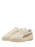 PUMA Carina Mia Suede Blend Lace Up Trainers, Beige