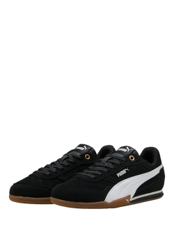 PUMA Bella Donna SD Suede Lace Up Trainers, Puma Blk Puma-wht - view 2, Puma Blk Puma-wht