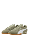 PUMA Bella Donna SD Suede Lace Up Trainers, Green/White