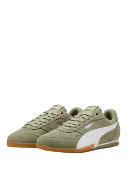 PUMA Bella Donna SD Suede Lace Up Trainers, Green/White - view 2, Green/White