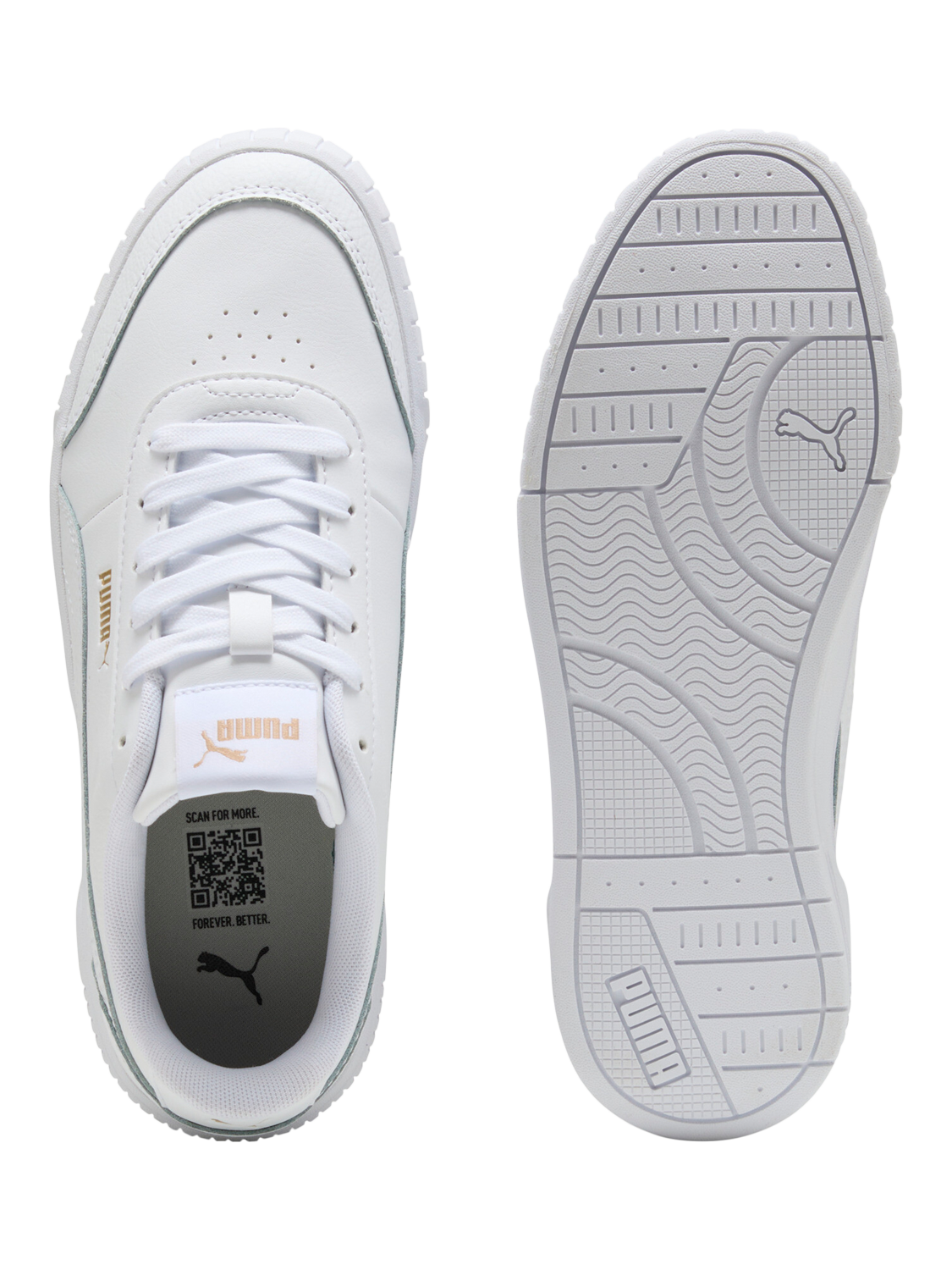 Product image 5 of 6, which shows PUMA Carina Mia Lace Up Trainers, White, 4