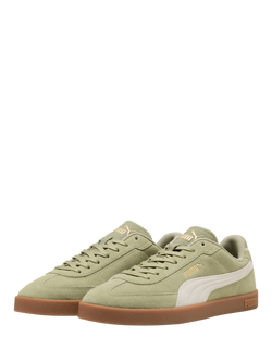 PUMA Club II Era Suede Lace Up Trainers, Green/Multi - view 2, Green/Multi