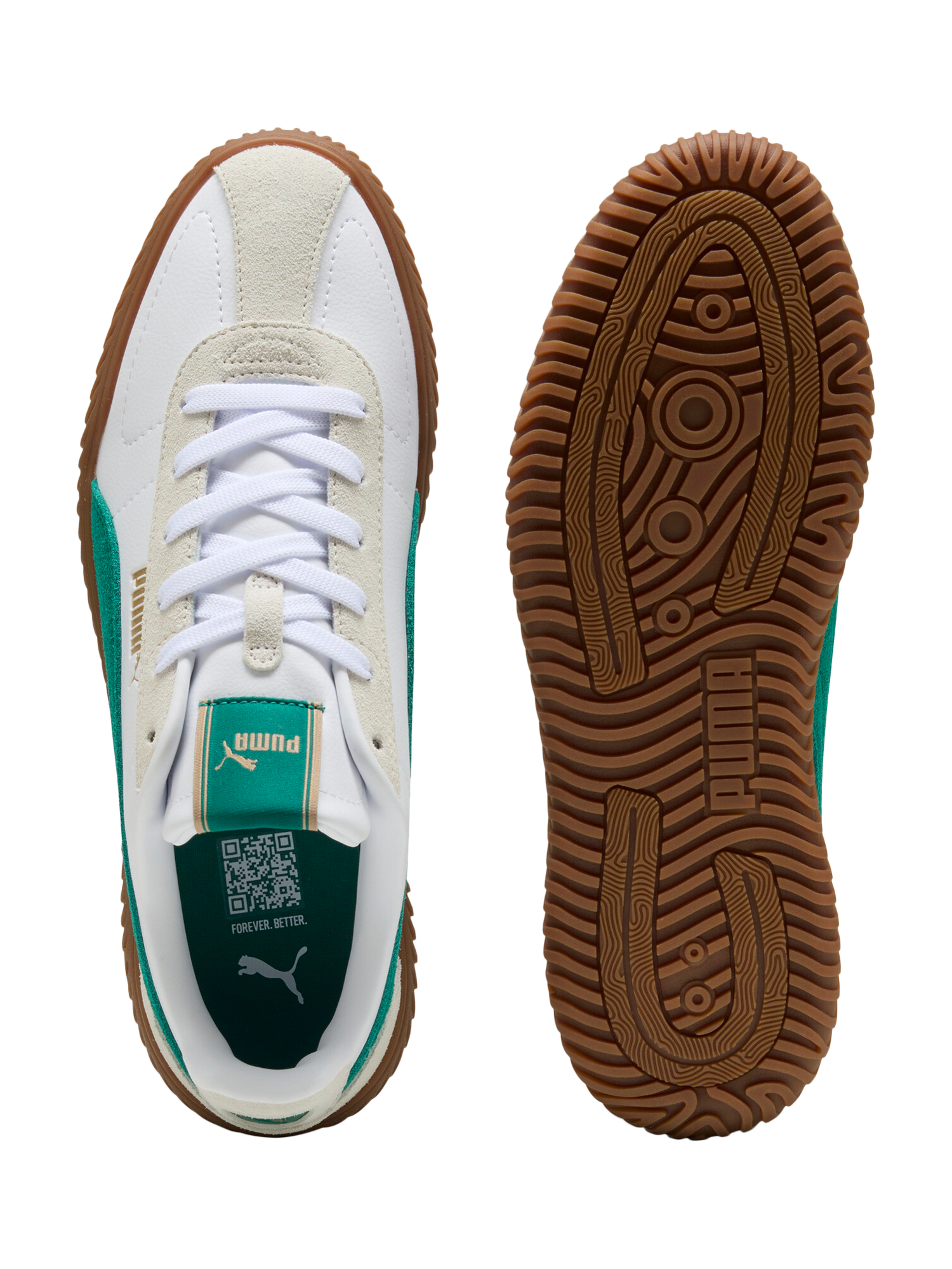 Callaway.TOURSTAGE.PUMA.Munsingwearなど PUMA Club Kayzer Suede Blend Lace Up Trainers, White/Multi