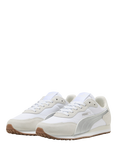 PUMA St. Miller Rose Suede Blend Lace Up Trainers, White/Off White/Silver
