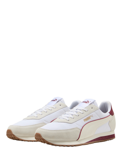 PUMA St. Miller Rise Suede Blend Lace Up Trainers, White/Multi - view 2, White/Multi