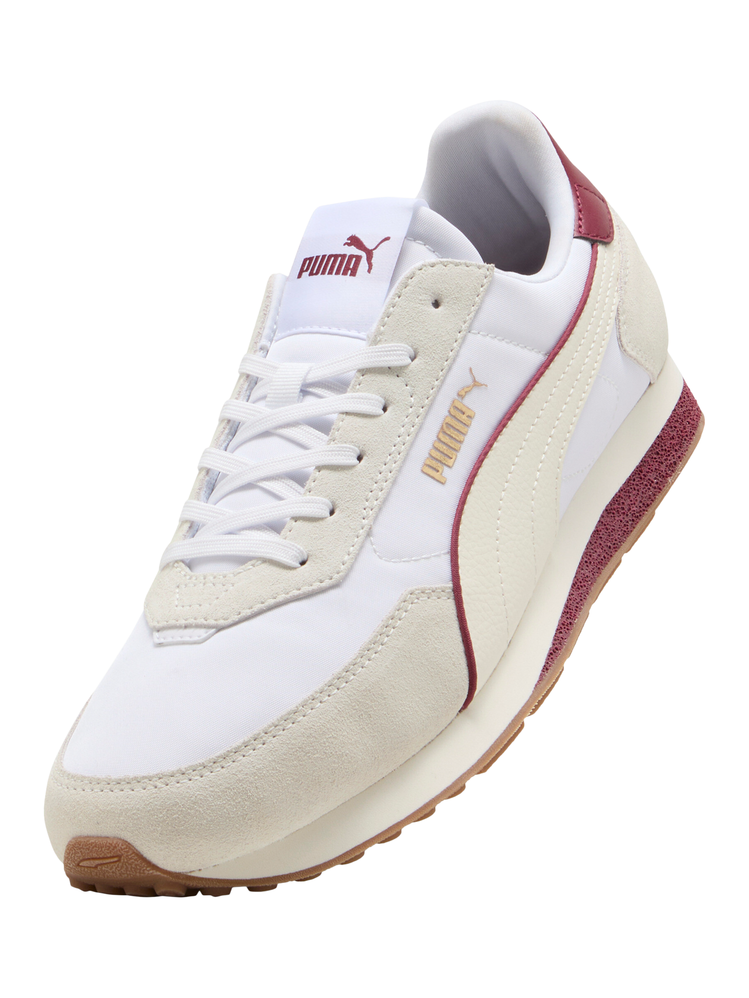 Product image 6 of 6, which shows PUMA St. Miller Rise Suede Blend Lace Up Trainers, White/Multi, 4
