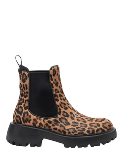 WODEN SHOE THE BEAR Aya Leo Leather Blend Chelsea Boots, Brown/Black, Brown/Black