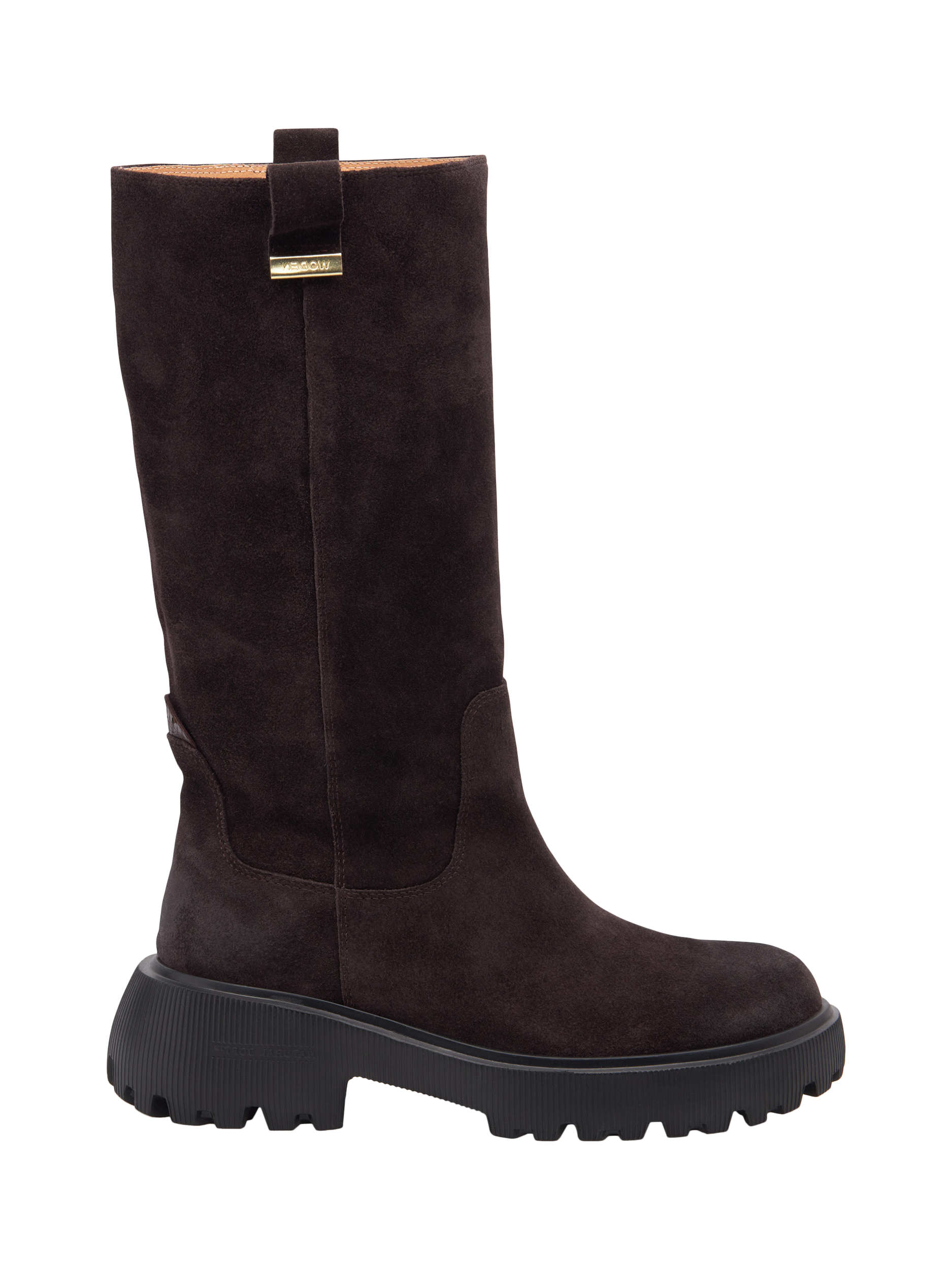 WODEN SHOE THE BEAR Lea Suede Blend Calf Boots, Brown
