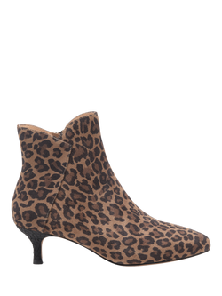 WODEN SHOE THE BEAR Saga Suede Blend Ankle Boots, Brown/Black, Brown/Black