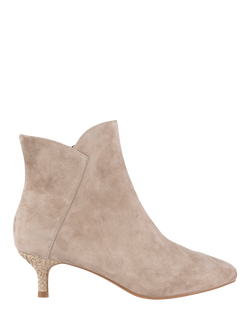 WODEN SHOE THE BEAR Saga Suede Blend Ankle Boots, Taupe, Taupe