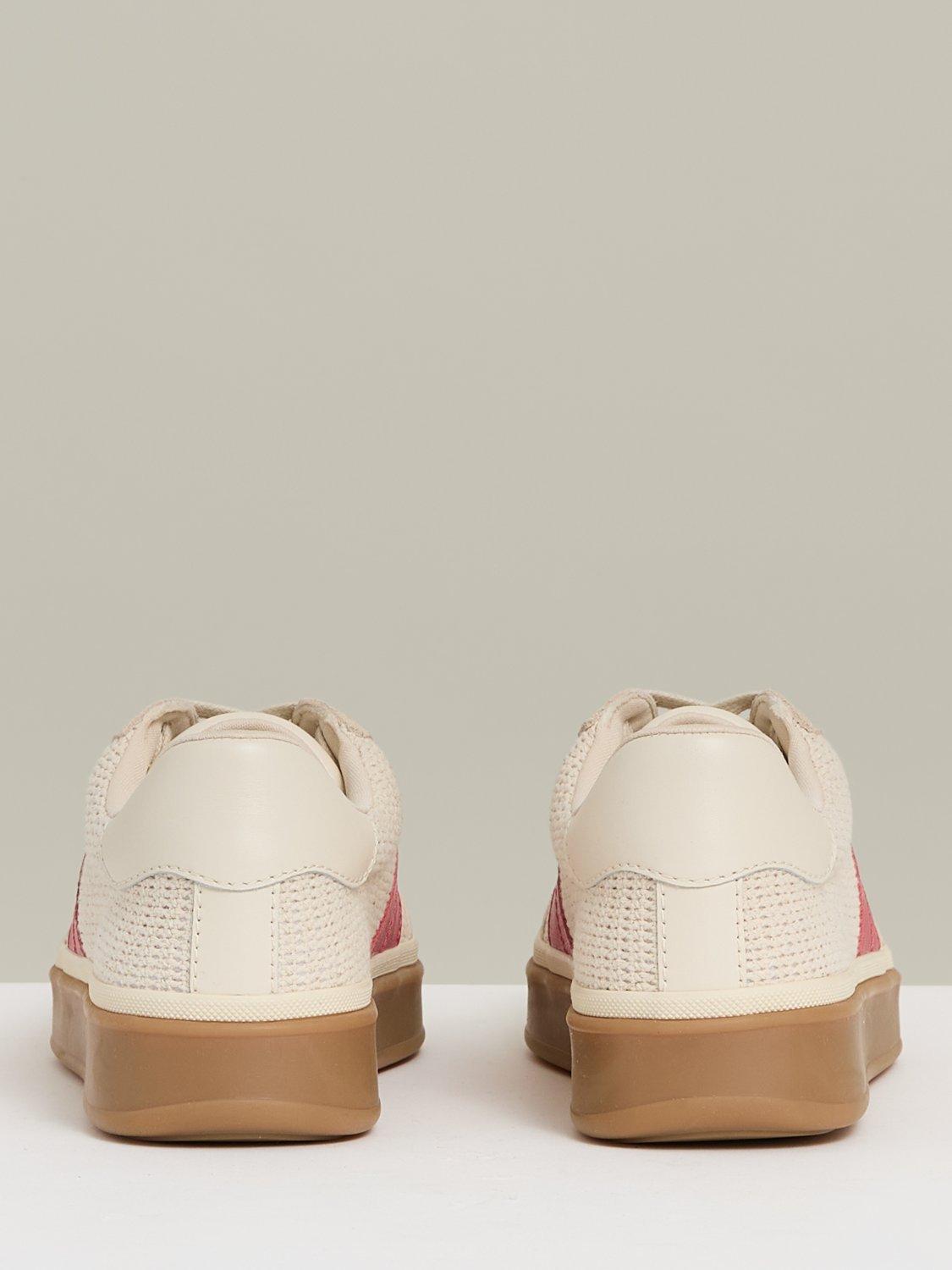 Product image 5 of 5, which shows Reiss Lizzie Woven Low-Top Trainers, Neutral, 4