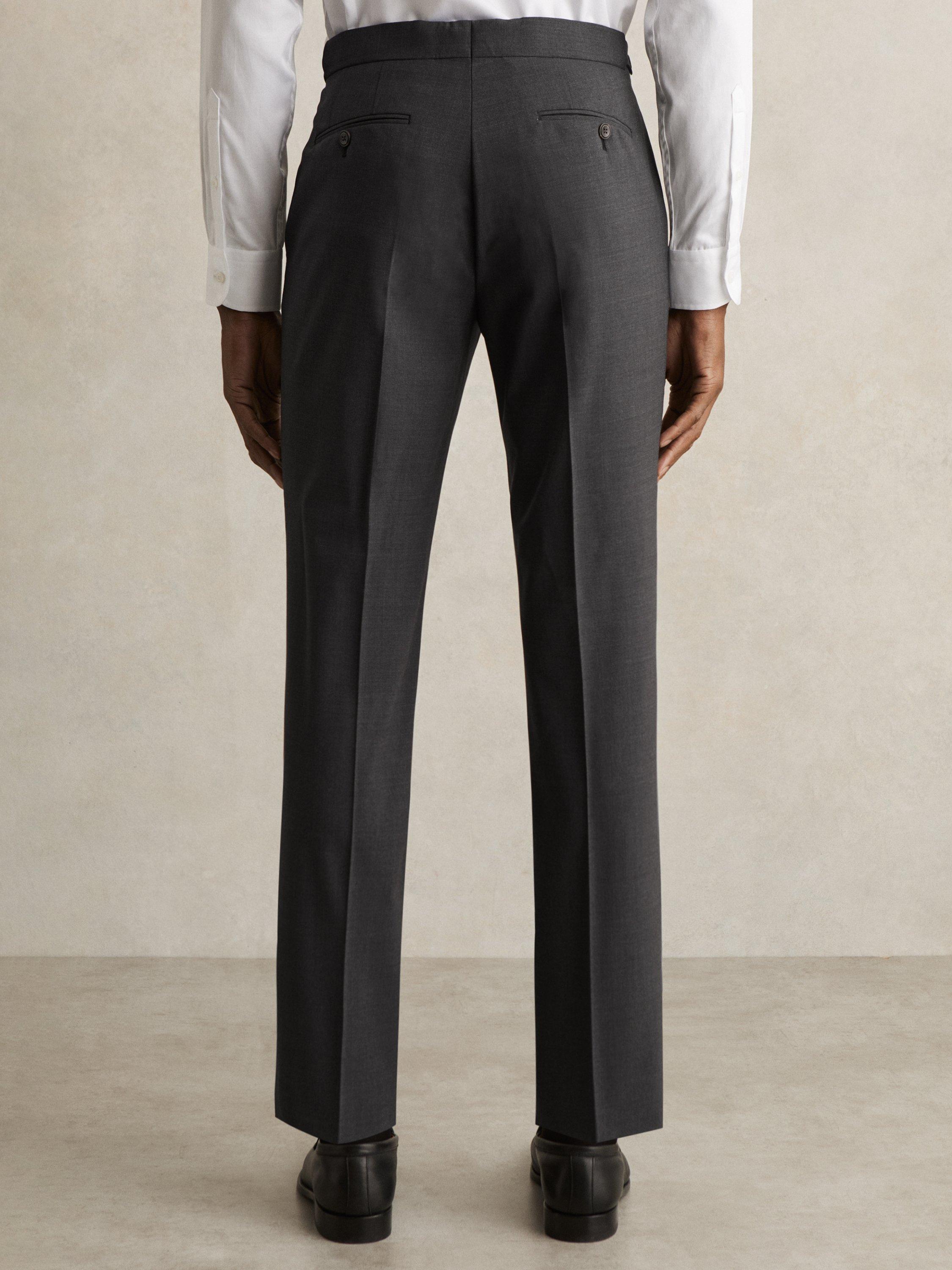 Product image 2 of 5, which shows Reiss Promise Wool Blend Slim Fit Suit Trousers, Mid Grey, 28R