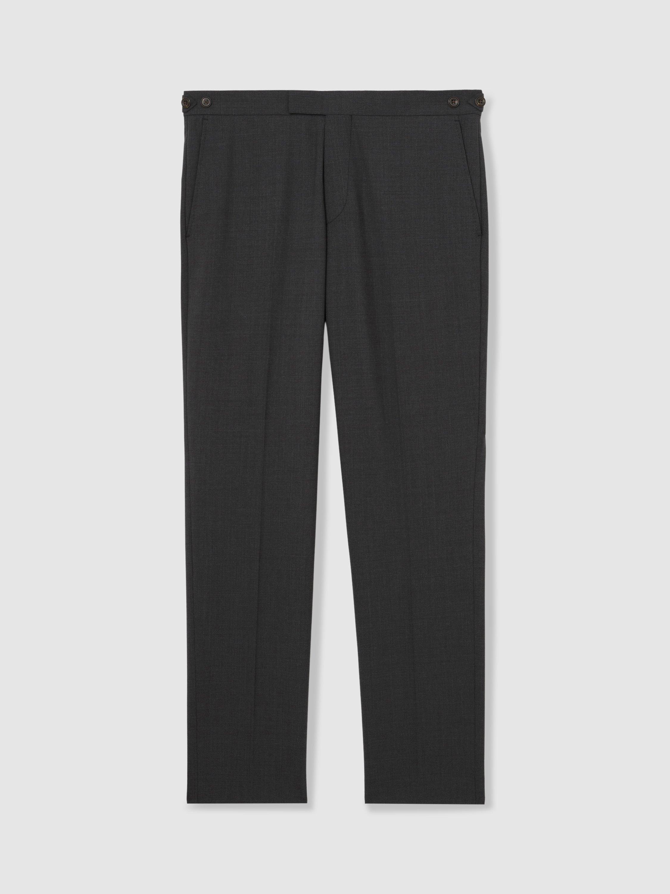 Product image 3 of 5, which shows Reiss Promise Wool Blend Slim Fit Suit Trousers, Mid Grey, 28R