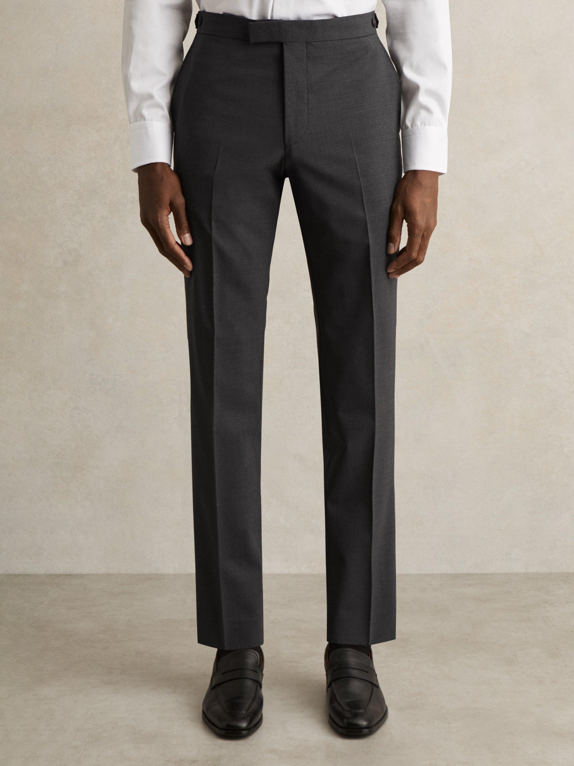 Product image 4 of 5, which shows Reiss Promise Wool Blend Slim Fit Suit Trousers, Mid Grey, 28R