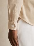 Reiss Malaki Cotton Blend Regular Fit Overshirt, Stone