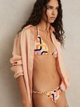 Reiss Wynee Geometric Bikini Bottoms, Orange/Multi