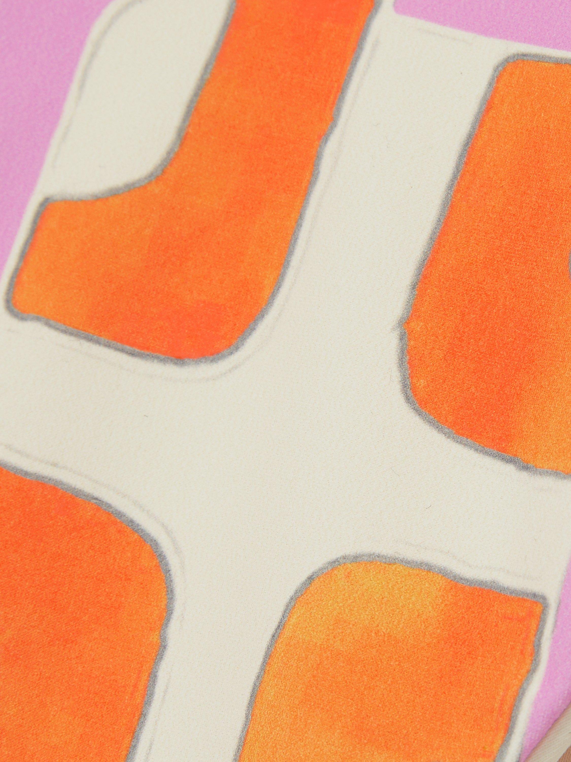 Product image 2 of 5, which shows Reiss Wynee Geometric Bikini Bottoms, Orange/Multi, 14