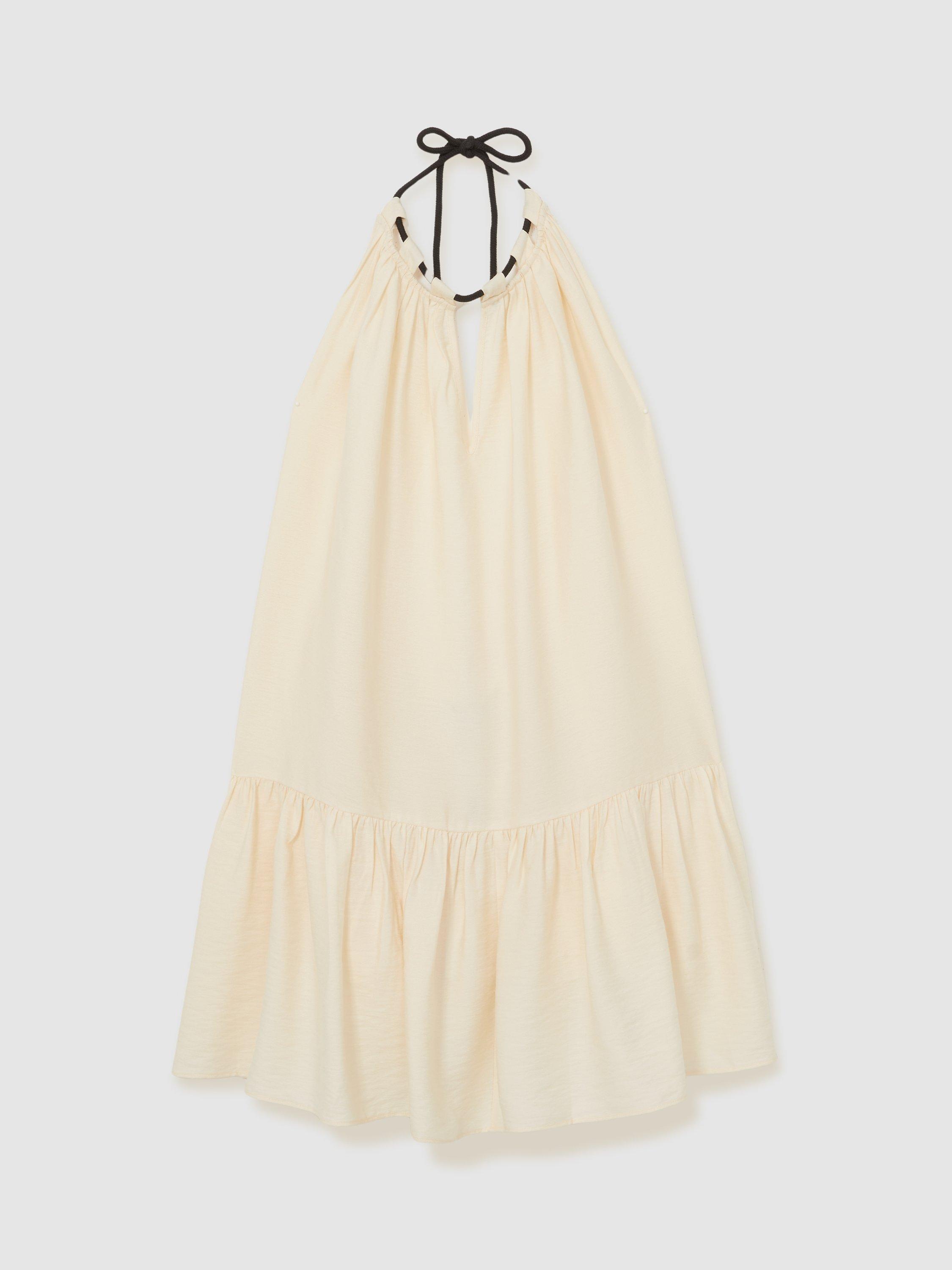 Product image 1 of 4, which shows Reiss Nina Sleeveless Kaftan, Cream, S
