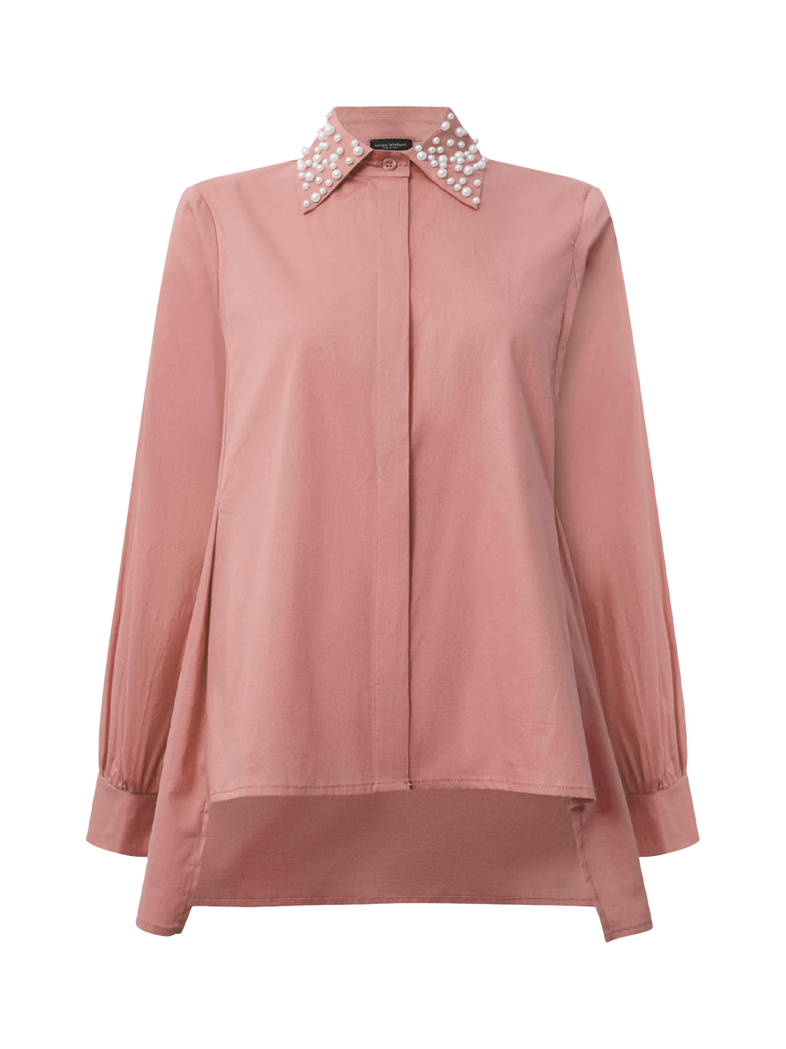 Product image 7 of 7, which shows James Lakeland Pearl Collar Long Sleeve Shirt, Pale Pink, 8