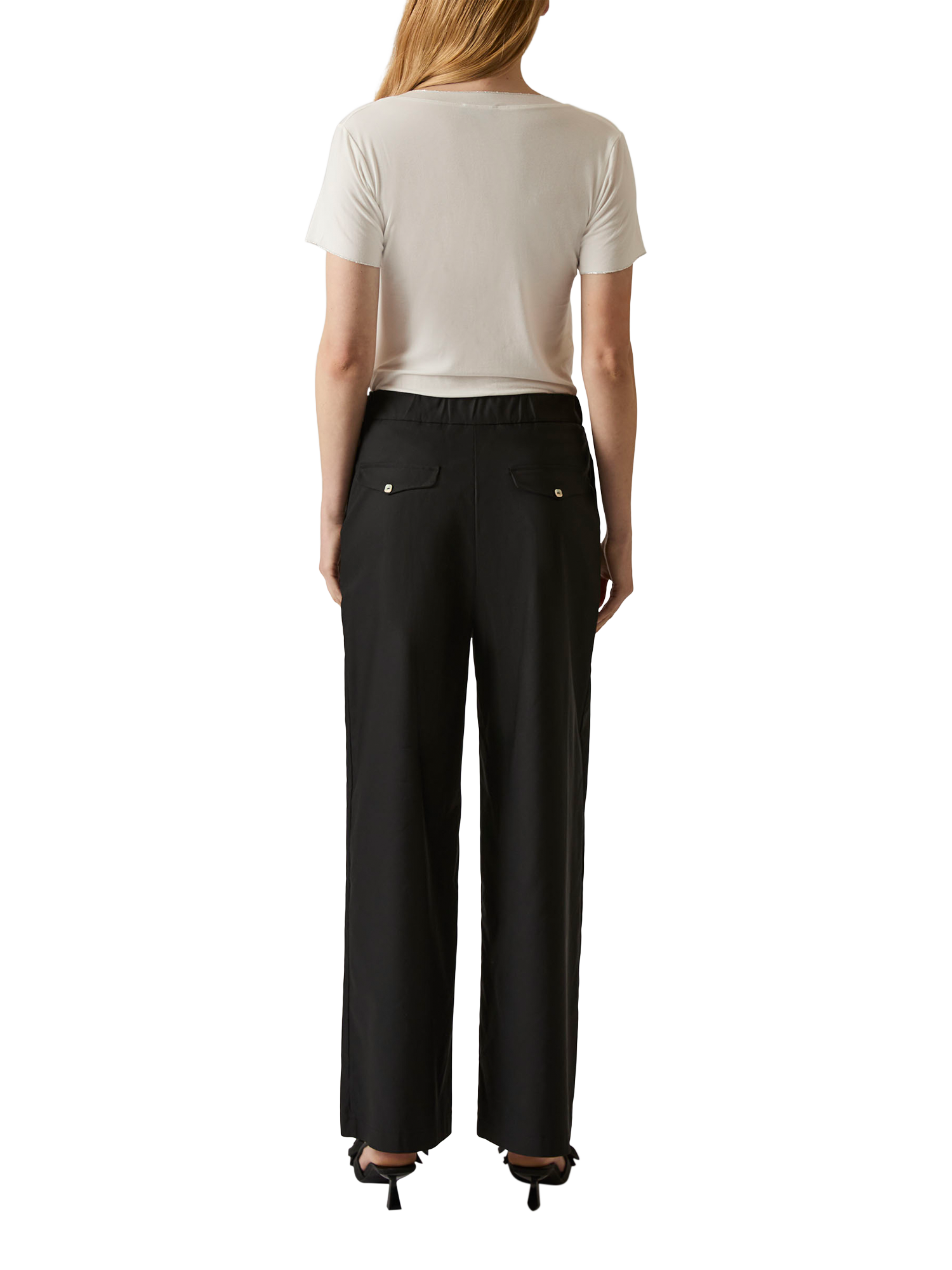 Product image 2 of 6, which shows James Lakeland High Waist Wide Leg Trousers, Black, 8