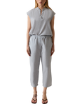 James Lakeland Fine Stripe Cropped Trousers, Navy/White, Navy/White
