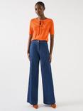 L.K.Bennett Nerys Tie Front Knit Top, Burnt Orange
