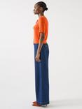 L.K.Bennett Nerys Tie Front Knit Top, Burnt Orange