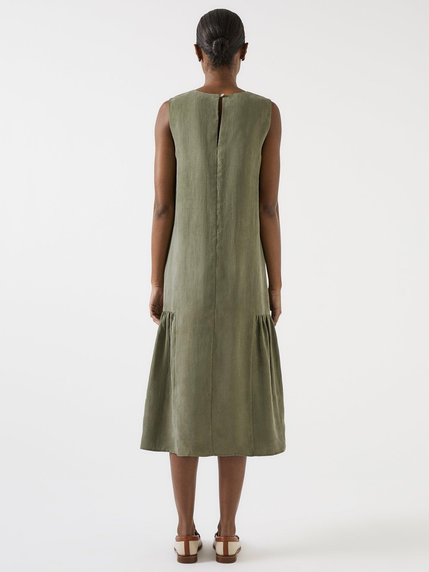 Product image 3 of 5, which shows L.K.Bennett Alma Drape Midi Dress, Sage, 6