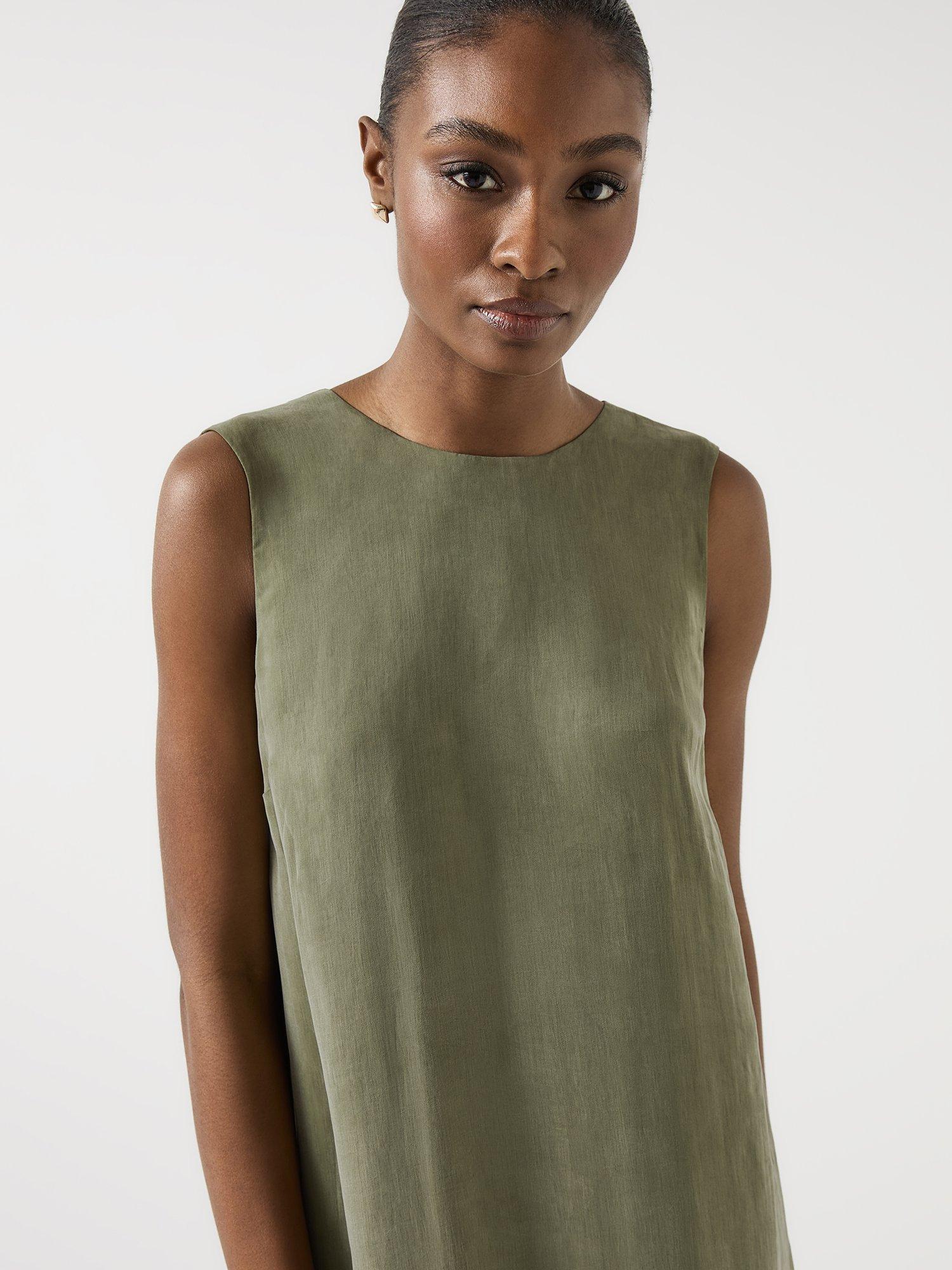 Product image 4 of 5, which shows L.K.Bennett Alma Drape Midi Dress, Sage, 6