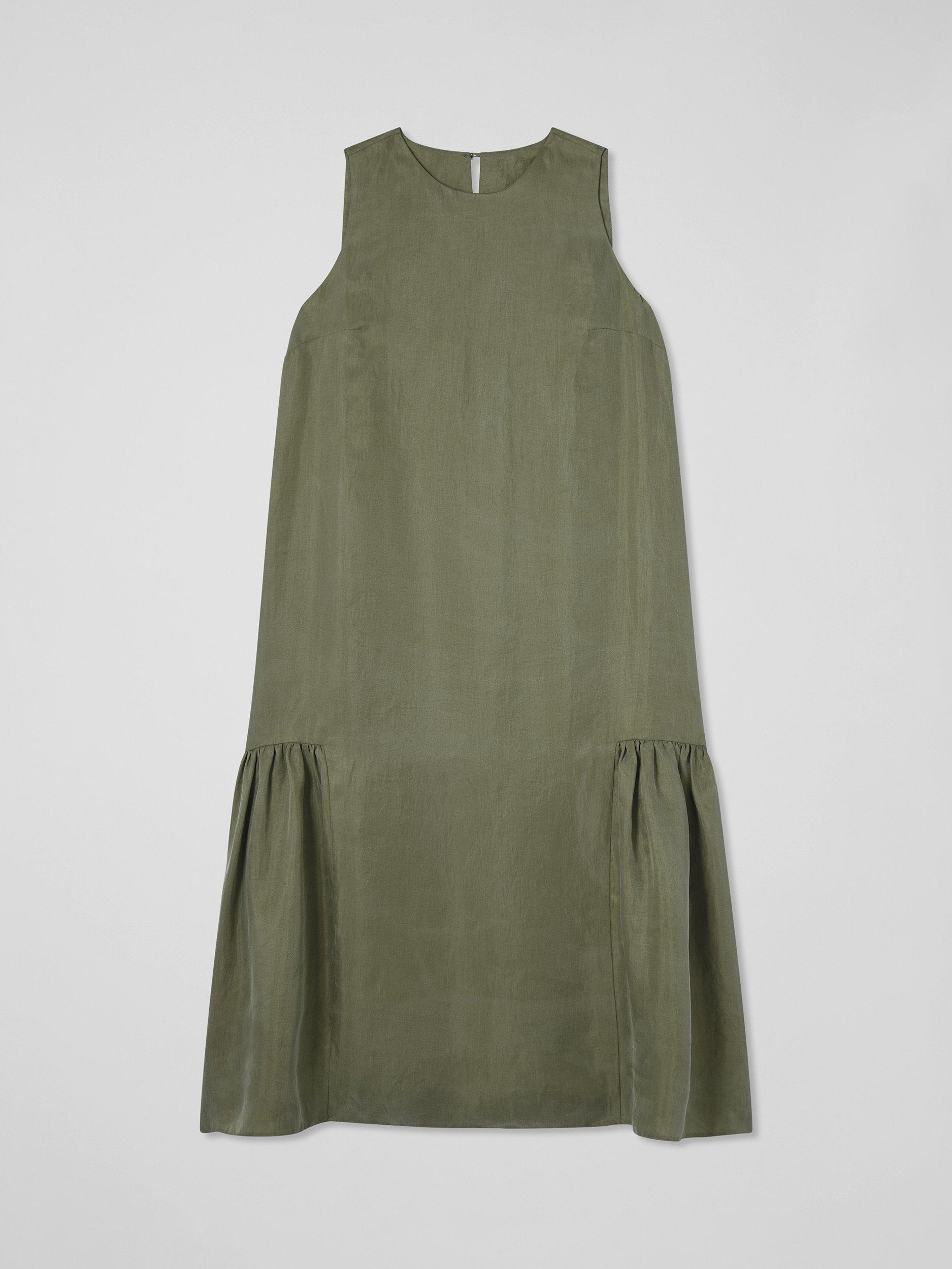 Product image 5 of 5, which shows L.K.Bennett Alma Drape Midi Dress, Sage, 6