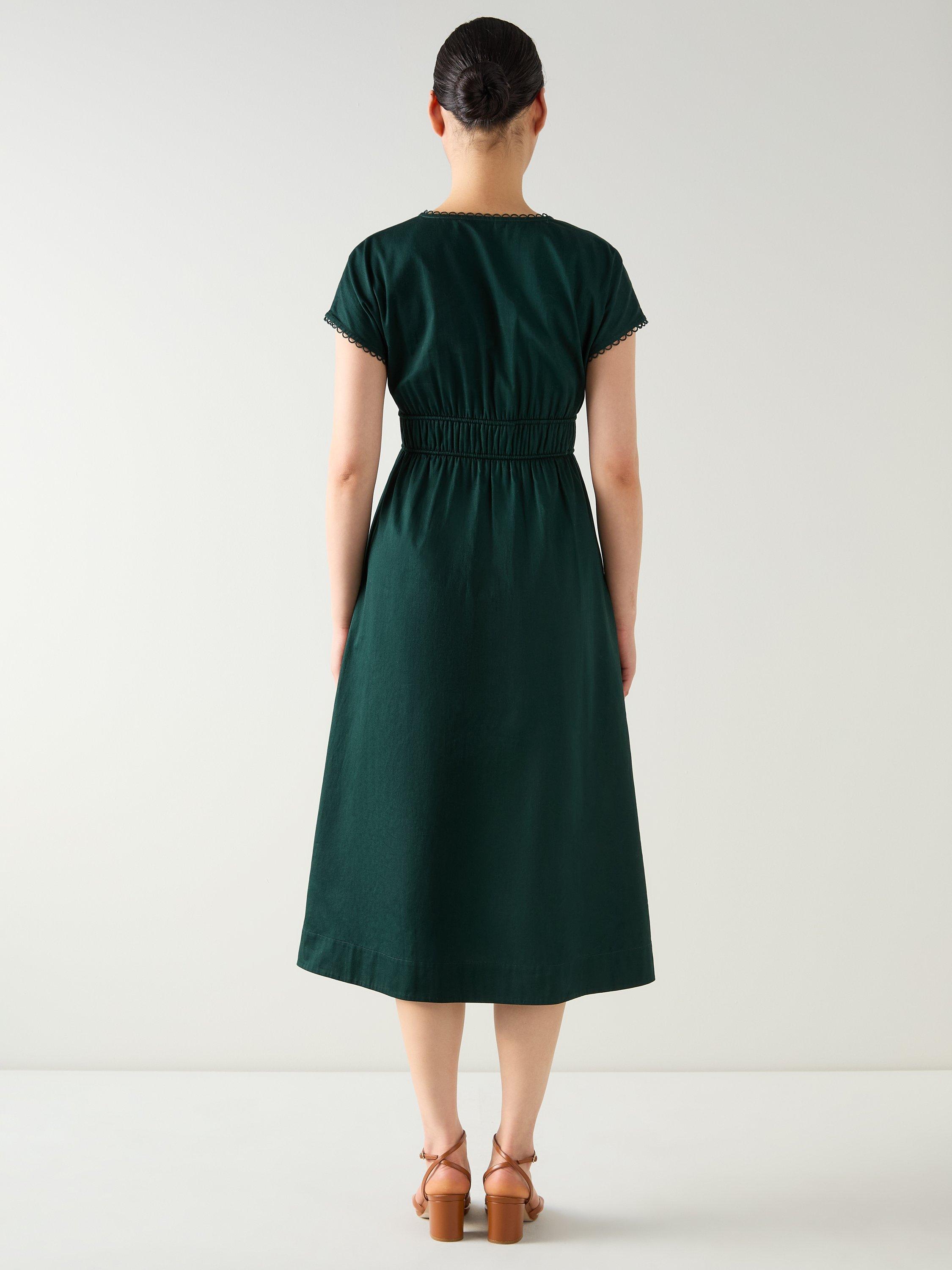 Product image 3 of 4, which shows L.K.Bennett Emi Dress, Dark Green, 6