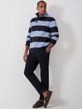 Crew Clothing Heritage Stripe Padstow Sweatshirt, Navy/Blue