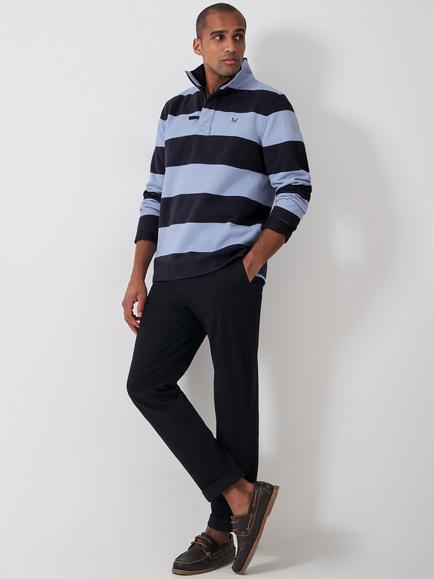 Crew Clothing Heritage Stripe Padstow Sweatshirt, Navy/Blue - view 2, Navy/Blue