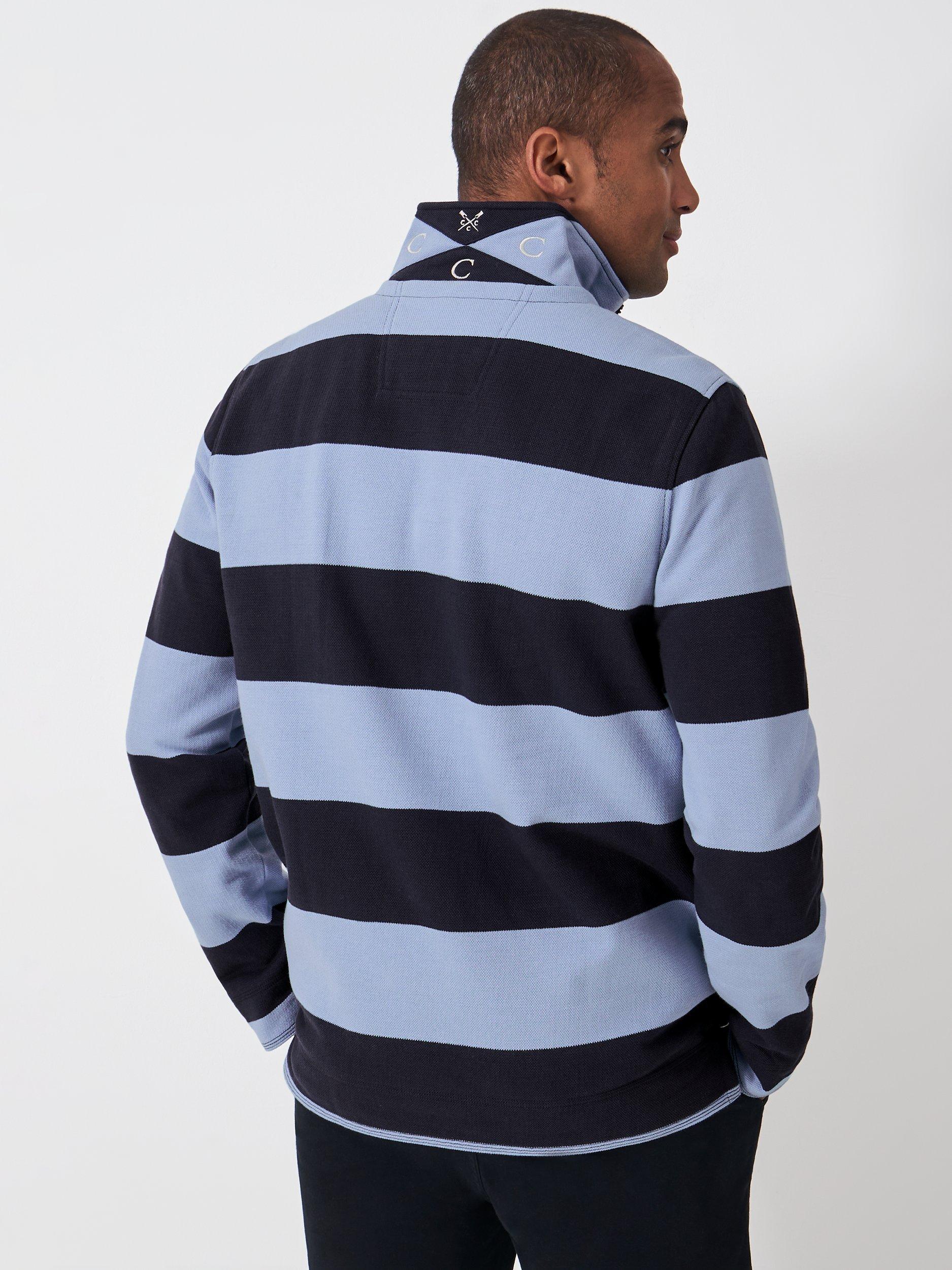 Product image 3 of 5, which shows Crew Clothing Heritage Stripe Padstow Sweatshirt, Navy/Blue, L